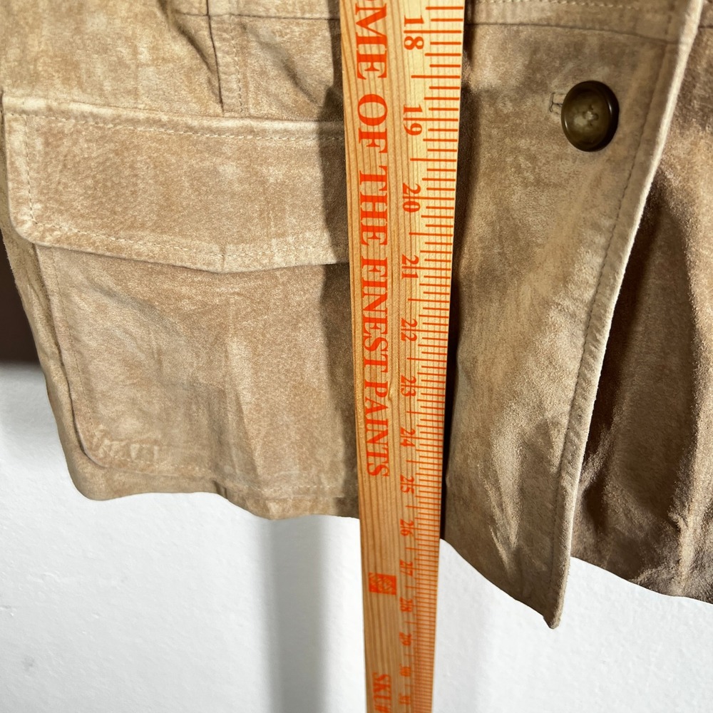 Vintage Y2k Ann Taylor Tan Leather Full Zip Jacket Classic 90s - Picture 5 of 6